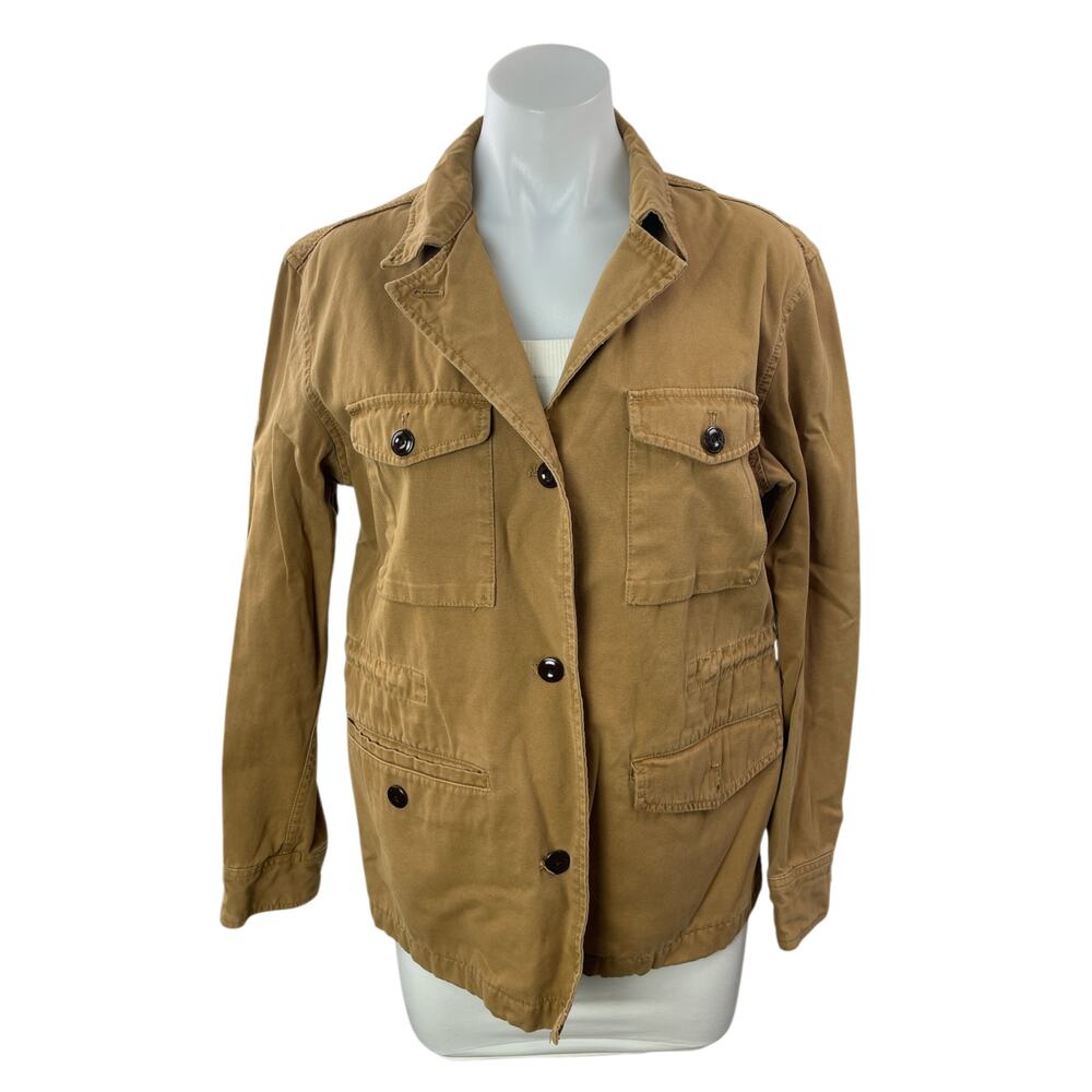 J. Crew Brigadier Women's Tan Khaki Military Army Button Up Utility Jacket Sz S